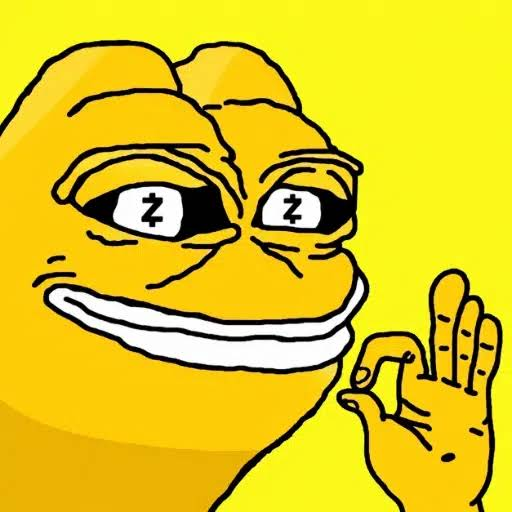 ZEPE — yellow pepe with Zcash eyes doing the OK hand